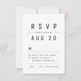 RSVP de Casamento de Tipografia Simples Moderna