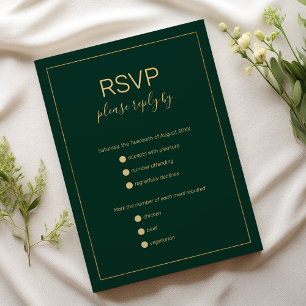 RSVP de casamento de uma simples amostra verde-our