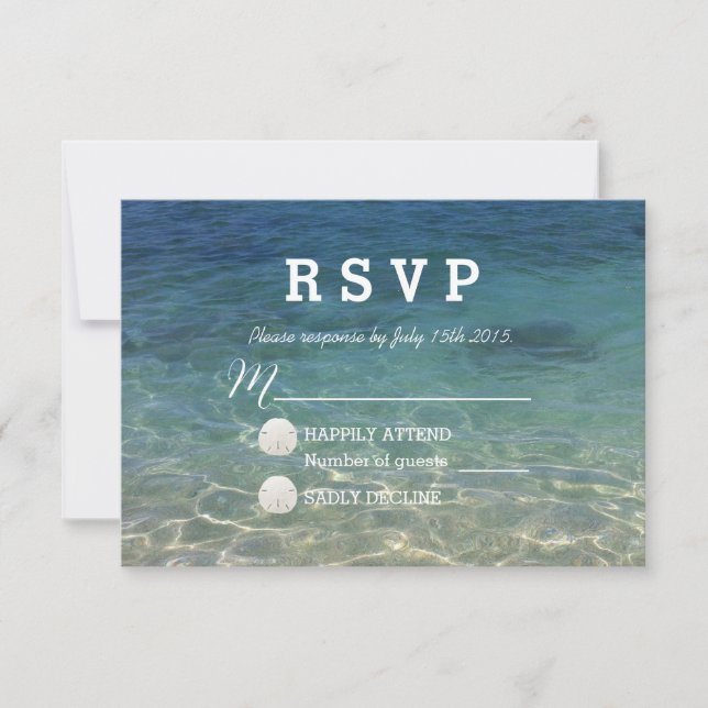 RSVP de Casamento de Verão de Destino de Praia Tro (Frente)