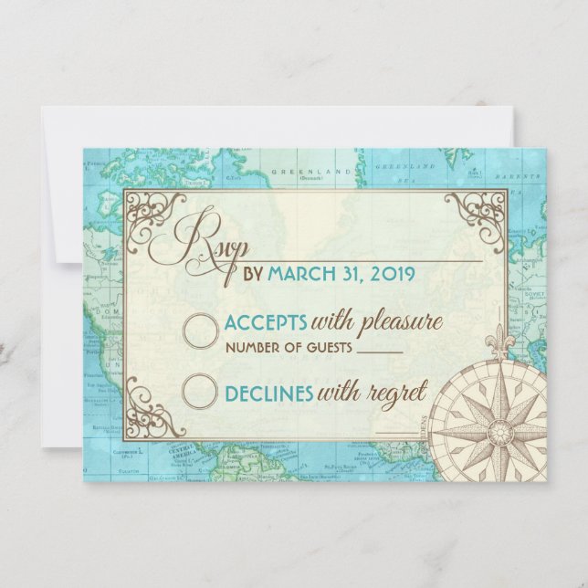 RSVP de Casamento de viagem (Frente)