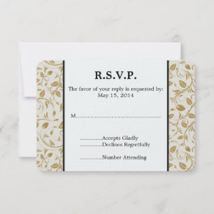 RSVP de Casamento de Vinhas ouros