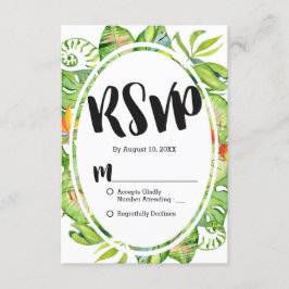 RSVP de Casamento de Wreath na Ilha de Palm Tropic