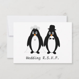 RSVP de Casamento Design de Pinguim