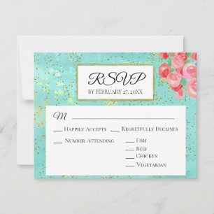 *~* RSVP de Casamento do Abstrato Floral Moderno d