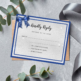RSVP de casamento do arco elegante azul real de pr