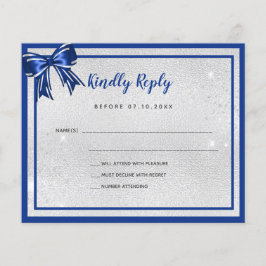 RSVP de casamento do arco elegante azul real de pr