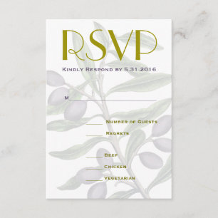 RSVP de Casamento do Branch da Árvore Oleícola   R