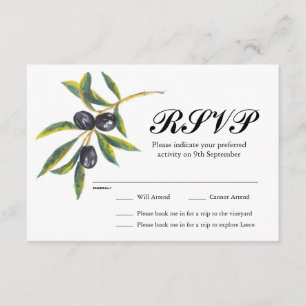 RSVP de Casamento do Branch Olive Branch Pintado