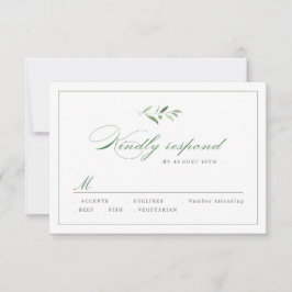 RSVP de casamento do Classic Elegance Script Green