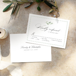 RSVP de casamento do Classic Elegance Script Green