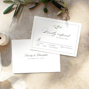 RSVP de casamento do Classic Elegance Script Green