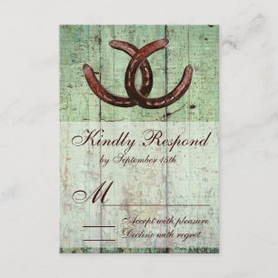 RSVP de Casamento do Estilo do País Rustic Horsfer