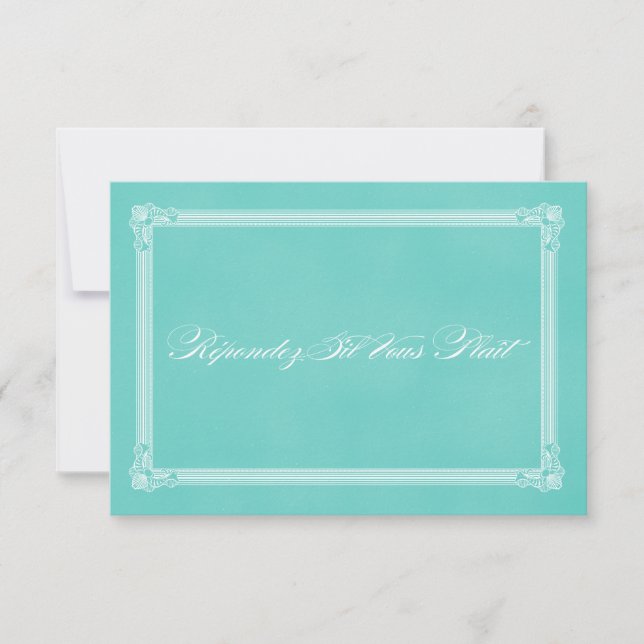 RSVP de Casamento do Estilo Poster Azul do Robin (Frente)