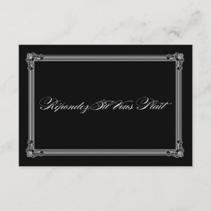 RSVP de Casamento do Estilo Poster Branco e Preto