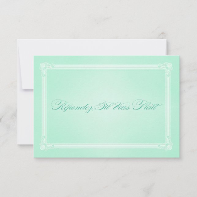 RSVP de Casamento do Estilo Poster Verde da Docent (Frente)