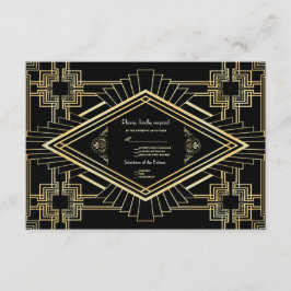 RSVP de Casamento do Excelente Negro Glam Dourado 