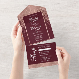 RSVP de Casamento do Glitter Confetti Dourado da B