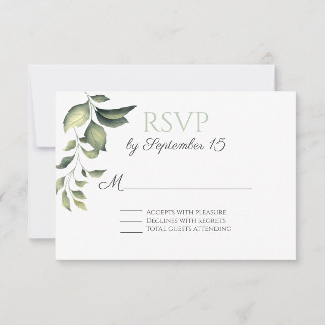 RSVP de Casamento do Jardim Verde (Frente)