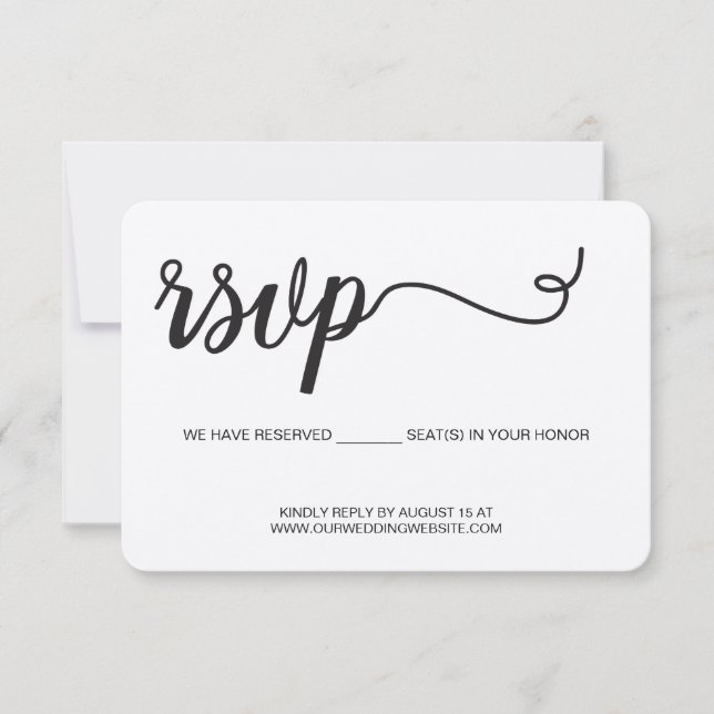 RSVP de Casamento do Kraft Paper Reservamos assent (Frente)
