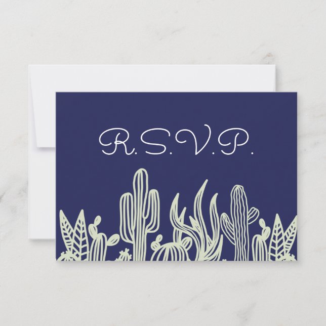 RSVP de Casamento do Marinho Modern Starry Sky e C (Frente)