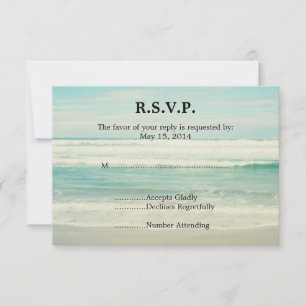 RSVP de Casamento do Oceano de Praia