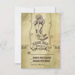 RSVP de casamento do país ocidental