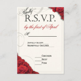 RSVP de Casamento do Rosa vermelha
