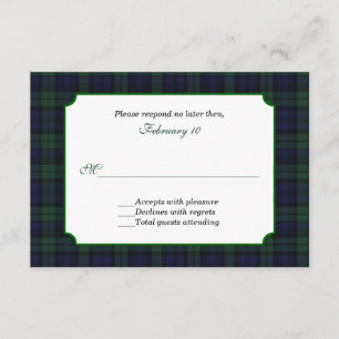 RSVP de Casamento do Tartan do Classic Black Watch