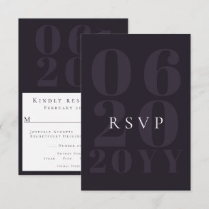 RSVP de Casamento do Tipo Negrito Mínimo Roxo Roxo