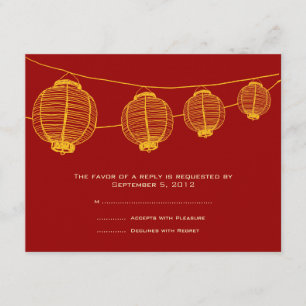 RSVP de Casamento dos Lanternas Amarelo e Vermelho