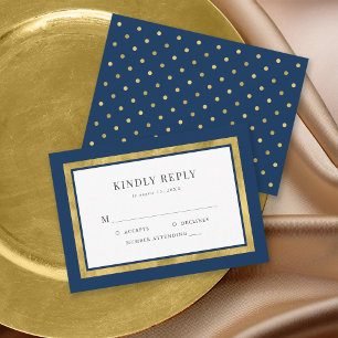 RSVP de Casamento Dourado Clássico de Cor Editáv