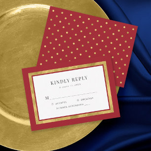 RSVP de Casamento Dourado Clássico de Cor Editáv