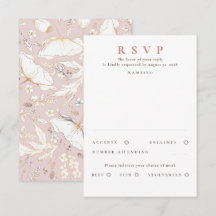 RSVP de Casamento Dourado de Flores Selvagens dese