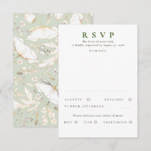 RSVP de Casamento Dourado de Flores Selvagens dese