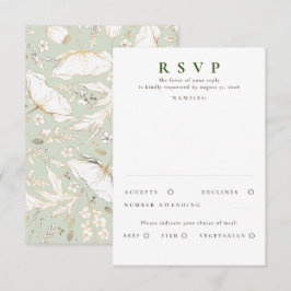 RSVP de Casamento Dourado de Flores Selvagens dese