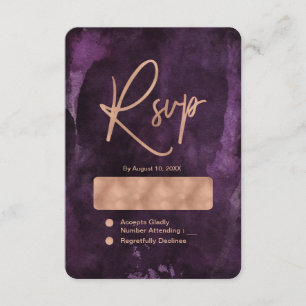 RSVP de Casamento Dourado de Rosa de Aquarela RPúr