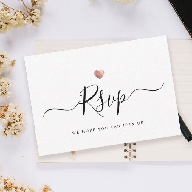 RSVP de Casamento Dourado de Script Minimalista Mo (Criador carregado)