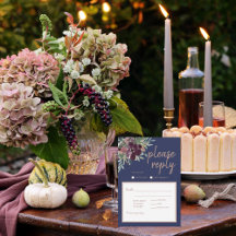 RSVP de Casamento Dourado do Rosa de Elegância Flo