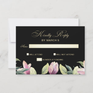 Rsvp de casamento Dourado e preto