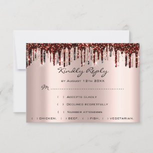 RSVP de Casamento Drives Dourados Burgundy Bridal