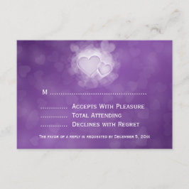 RSVP de Casamento Elegante Corações Modernos Roxo