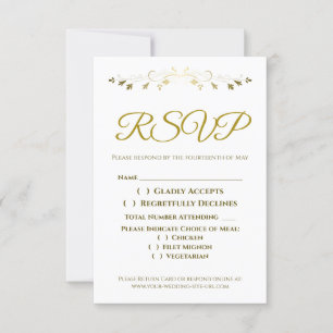 RSVP de Casamento Elegante da Fronteira de Filigre