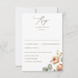 RSVP de Casamento Elegante das Flores de Queda