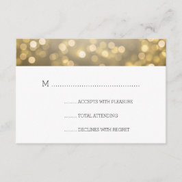RSVP de Casamento Elegante das Luzes de Bokeh Dour