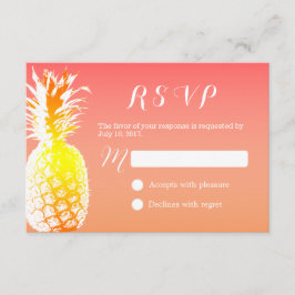 RSVP de Casamento Elegante de Abacaxi Tropical