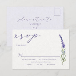 RSVP de Casamento Elegante de Aquarela da lavanda
