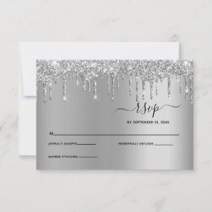 RSVP de Casamento Elegante de Drives de Silver Gli