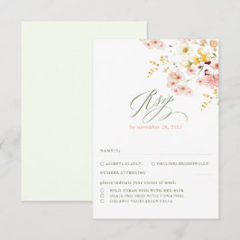 RSVP de Casamento Elegante de Flores Selvagens
