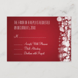 RSVP de Casamento Elegante Dotado de Vermelho