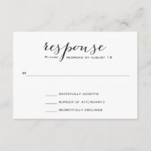 RSVP de Casamento Elegante Negro e Branco